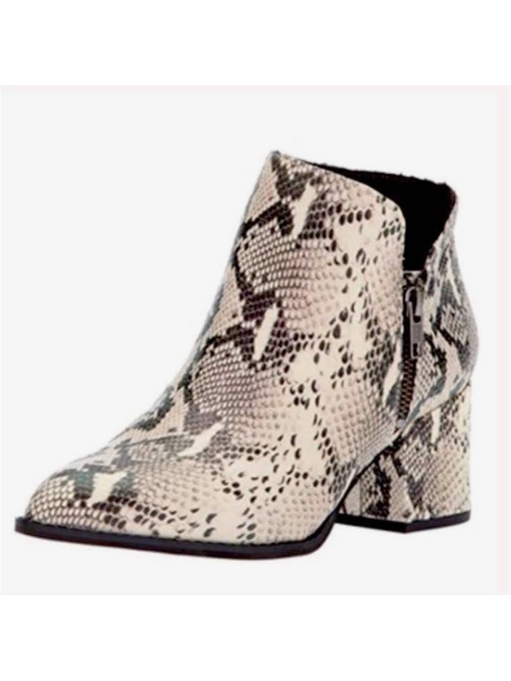 Seychelles Chaparral Snake Print Leather Boots Block Heel Ankle Booties